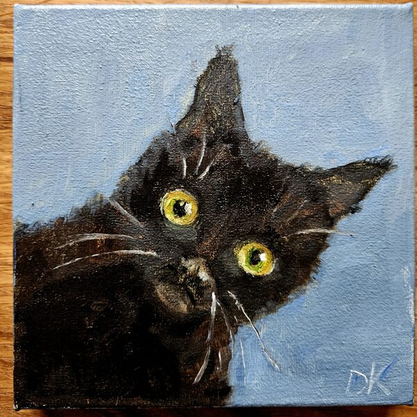 Mellais Zoomā strādā.  15 x 15 cm. PĀRDOTS