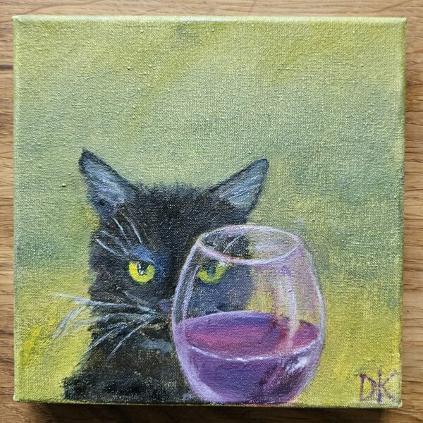 Audekls, eļļa. 15 x 15 cm. PĀRDOTS